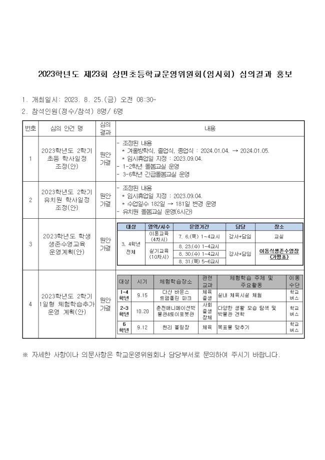 제23회 학교운영위원회 임시회 심의결과 홍보001.jpg